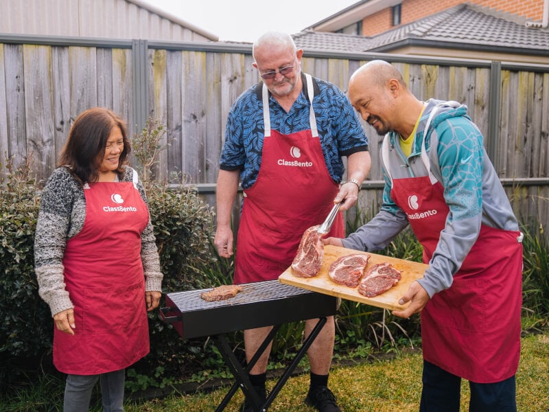 People BBQ cooking
